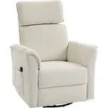 Elektrické polohovací křeslo HOMCOM s funkcí polohování, nastavitelné opěradlo, opěrka hlavy do obývacího pokoje, krémově bílá