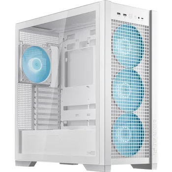 PC skříň JABRA POUŽITÉ - ASUS skříň TUF GAMING GT302 TG ARGB WHITE/ ATX / průhledná bočnice / 4x 140mm ARGB / bez zdroje / bílá