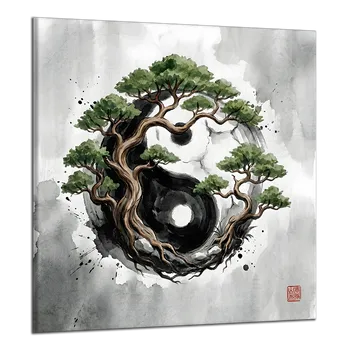 Obraz Obraz na plátně Jin, jang a stromy , jednodílný 4423AY
