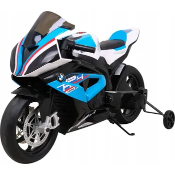 Dětské elektrovozidlo Motorka BMW HP4 na akumulátor pro děti Modrá + Pomocná kolečka + Plynulý rozjezd