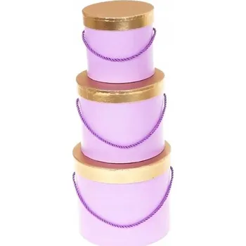 Úložný box Dekorativní krabice Flower Box fialové 3 ks