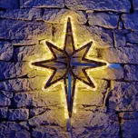 DECOLED LED světelná hvězda, závěsná 3D tisk, 45x70 cm, teple bílá