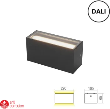 Venkovní osvětlení LED venkovní nástěnné svítidlo 1678 lm 2700K+3000K IP65 černá REDO LIMAS 91226-DALI