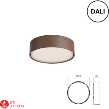 Venkovní osvětlení LED venkovní stropní svítidlo 22 cm 1890 lm 2700K+3000K IP65 rezavě hnědá REDO NOX 91043-DALI