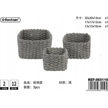 Úložný box Šedé úložné boxy - sada 3 kusů