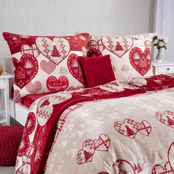 decoDoma Srdce povlečení z mikroplyše 140 x 200, 70 x 90 cm zipový uzávěr Povlečení decoDoma Srdce povlečení z mikroplyše 140 x 200, 70 x 90 cm zipový uzávěr