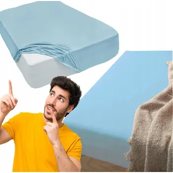 Prostěradlo Prostěradlo Jersey s gumou bavlna na postel 160x200 modré, světle modré