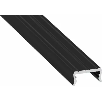 LED lišta Profil hliníkový AL-PROFIL ATOM BLACK LACQUERED 2M (10-1475-20) přisazený barva černá GXLP1123 Greenlux