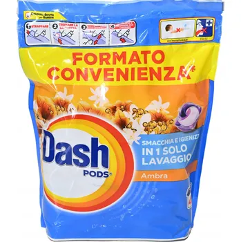 Kapsle na praní Kapsle na praní Dash Pods Amber s 5 účinky, 44 kapslí