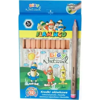 Pastelka Flamingo: Pastelky Jumbo Bigy Natural 12 barev