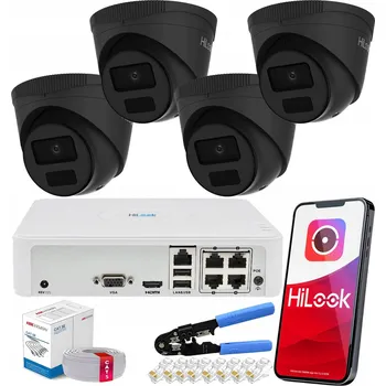 IP kamera Sada 4 kamer pro monitoring IPC-T241H-C černá venkovní Hilook Hikvision