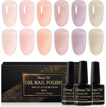 Lak na nehty Shining She Sada gelových laků na nehty 6 ks