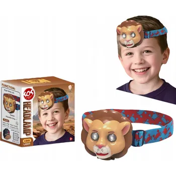 IP kamera Dětská čelovka Lvíček s režimy svícení SOS a nastavitelným popruhem