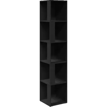 Komoda Rohová skříňka s 5 přihrádkami, černá, 33 x 33 x 164,5 cm