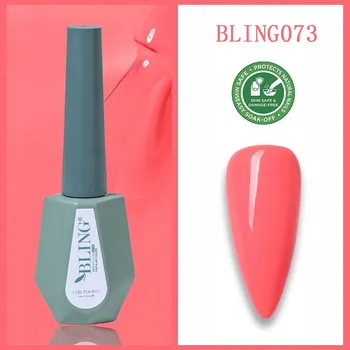 Lak na nehty Bling Gel na nehty HYBRIDNÍ LAK Teplá růžová barva 10 ml č. 073