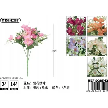 umělá květina Rest.aer - Kytice 5 stonků hortenzie 28 cm