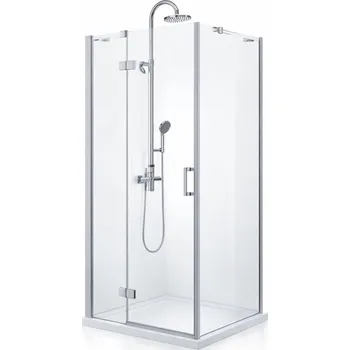BESTECO Čtvercový sprchový kout VIVA 80x80x185 cm, levé provedení, chrom, čiré sklo