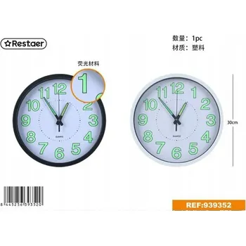 Hodiny Rest.aer - Nástěnné hodiny svítící ve tmě - kulatý (30 cm)