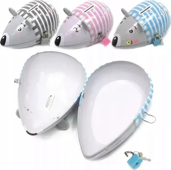 Pokladnička KOVÁNÍKOVÁ POKLADNIČKA S VISACÍM ZÁMKEM - VELKÁ MYŠKA