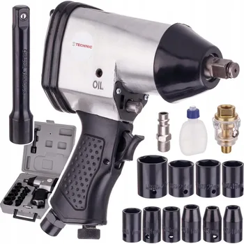 PNEUMATICKÝ RÁZOVÝ UTAHOVÁK NA KOLA 1/2" SADA S NÁSTRČNÝMI HLAVICEMI A PRODLOUŽENÍM