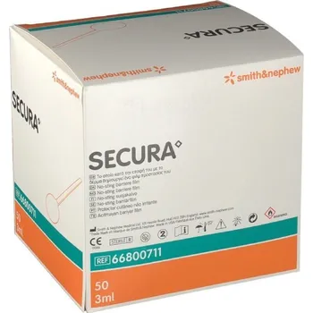 Kompres Nedráždivý bariérový film, tampon Secura, 3 ml, 50 ks