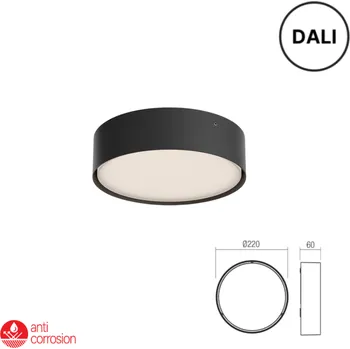 Venkovní osvětlení LED venkovní stropní svítidlo 22 cm 1890 lm 2700K+3000K IP65 černá REDO NOX 91044-DALI