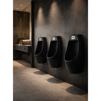 Pisoár BESTECO Designový keramický pisoár se senzorem, Černá matná