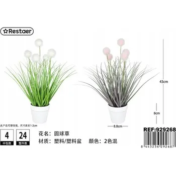 umělá květina Rest.aer - Impozantní travní koule v květináči 35 cm