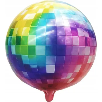 Balónek Fóliový balónek Disco Koule Duhová 55 cm
