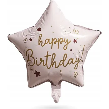 Balónek Fóliový balónek Hvězda "Happy Birthday" Růžová 45 cm