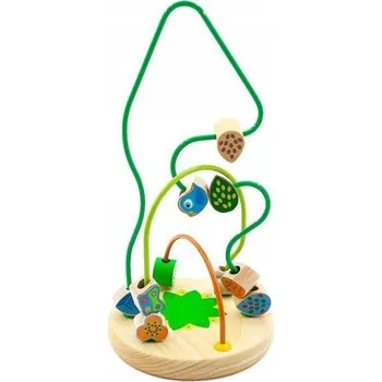 Dřevěná hračka DŘEVĚNÝ LABYRINT PROPLÉTÁNÍ MOTORICKÁ SMYČKA HRAČKA VZDĚLÁVACÍ VELKÁ