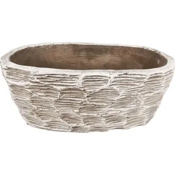 Květináč Cementový květináč s texturou košíku – 25,5 x 13,5 x 10,5 cm