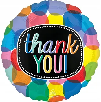 Balónek Fóliový balónek "Bubbly - Děkuji", Amscan, 45 cm, kulatý