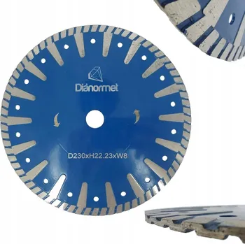 Řezný kotouč Diamantový kotouč, univerzální pila 230mm x 22,23 pro řezání žuly BLUE-T