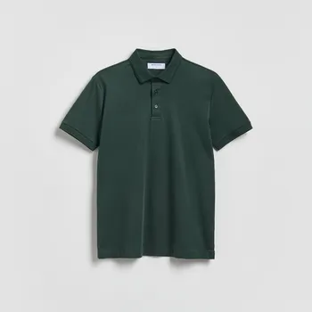 Reserved - Bavlněná polo košile slim - tmavě zelená - 012HM-79X - 012HM-79X-XXL