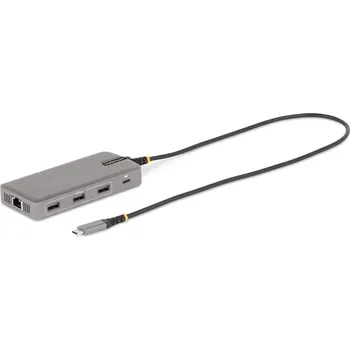 StarTech.com USB-C Triple-Monitor Multiport Adapter, Dual 4K 60Hz + 4k 30Hz HDMI & DisplayPort, 3-Port USB 10Gbps Hub, 100W Power Delivery Pass-Through, GbE, 2ft Cable, Mini Dock - Travel Laptop Docking Station (117B-USBC-MULTIPORT) - dokovací stanice - U