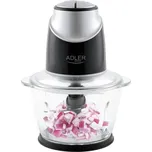 Sekáček se skleněnou mísou Adler AD 4082 300W nerezové nože