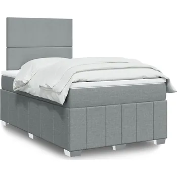 Postel vidaXL Box spring postel s matrací 120x190 cm textil [3291604] Barva: světle šedá