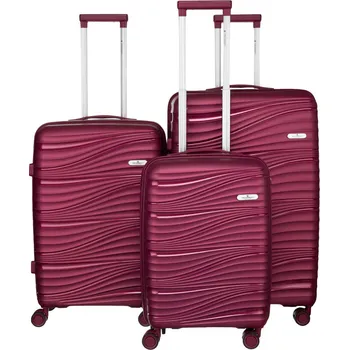 Burgundy 3dílná sada kufrů Peterson PTN WA06-SET3 Velikost: Sada kufrů