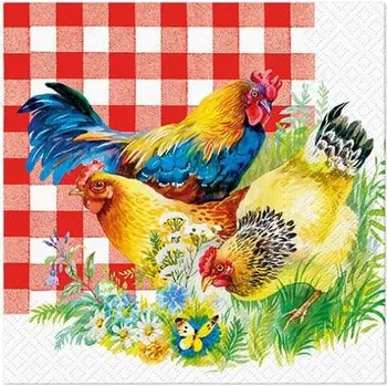 Papírový ubrousek Ubrousky PAW Dekor L (20ks) Chicken Couple