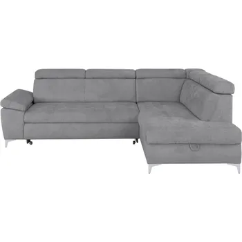 Sedací souprava Pravostranná rozkládací rohová sedací souprava Raul s úložným prostorem - Black Red White - BRW eden 18 šedá 271x89 cm