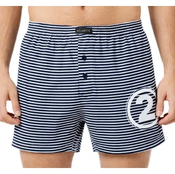 Volné pánské BOXERKY ATLANTIC pohodlné klasické ŠORTKY MBX-477 XXL námořnická modrá
