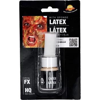 Karnevalový doplněk Sada na tělo Guirca bílý tekutý latex 26 g s houbičkou