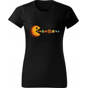 Dámské tričko Pac-Man Vtipné dámské tričko - Pacman Planets Velikost: XS