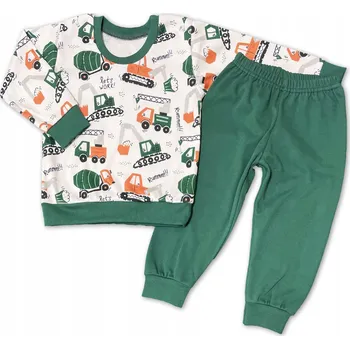 Chlapecké pyžamo BAVLNĚNÉ pyžamo 92 chlapecké, PYŽAMKO do jeslí, 2dílné, digitální tisk BAGRY