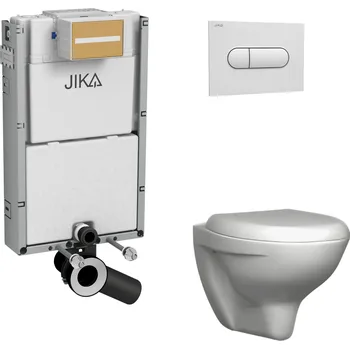 WC sada Set modul JIKA H99 Sanit na obezdění, bílé tlačítko DP62, WC mísa Enigma pack