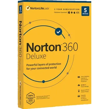 Antivir NORTON 360 DELUXE 50GB 1US 5DE CZ 12M