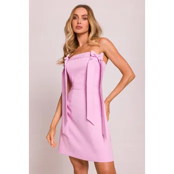 Dámské šaty ELEGANTNÍ DÁMSKÉ ŽENSKÉ ŠATY S MAŠLIČKAMI, RŮŽOVÉ, VELIKOST 36 S