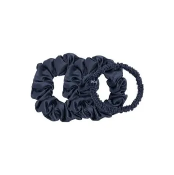 Dore & Rose Scrunchie 1 cm, 2 cm & 3 cm Set Dark Blue Sada pro vlasový styling