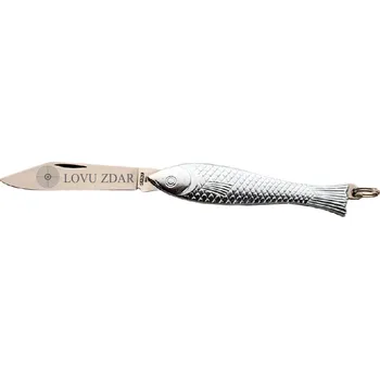 Pracovní nůž Novinka! Nůž Rybička Mikov 130-NZn-1 motiv "LOVU ZDAR" (Legendární kapesní nožík s kroužkem k připevnění. Popis čepele atraktivním motivem. Volitelně lze dokoupit v souvisejícím zboží plechovou dárkovou krabičku nebo praktické kožené pouzdro.)